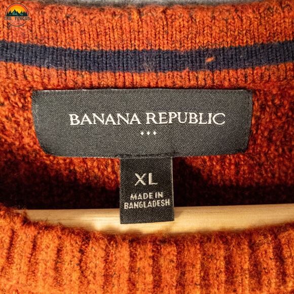 Banana Republic Pullover Sweater Burnt Orange Cotton Blend Long Sleeve Men Sz XL - Picture 8 of 12